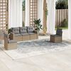 vidaXL Salon de jardin avec coussins 5 pcs beige r&eacute;sine tress&eacute;e