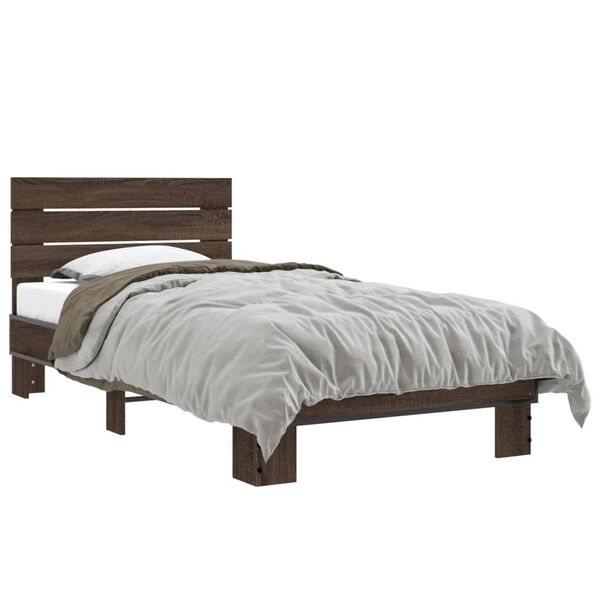 vidaXL Cadre de lit sans matelas ch&ecirc;ne marron 90x190 cm