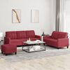 vidaXL Ensemble de canap&eacute;s 3 pcs et coussins Rouge bordeaux Similicuir