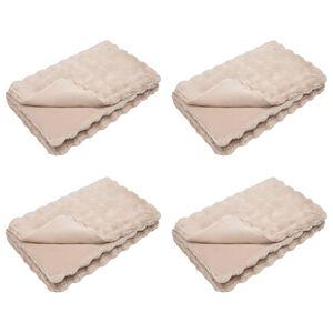 vidaXL Couverture antid&eacute;rapante en fausse de lapin Olite 4 pc Beige