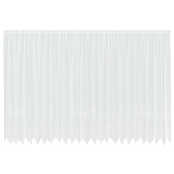vidaXL Rideau en Dentelle Floral Blanc 240 x 600 cm Polyester