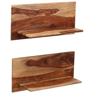 vidaXL &Eacute;tag&egrave;res murales 2 pcs 58 x 26 x 20 cm Bois massif