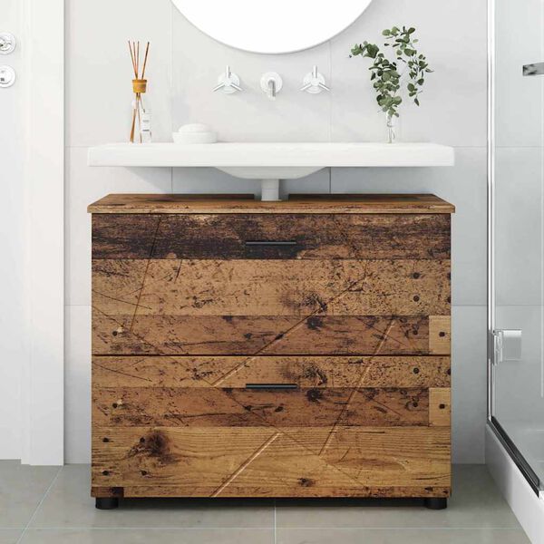 vidaXL Cabinet de salle de bain Bois Ancien 76,5 x 35 x 64 cm