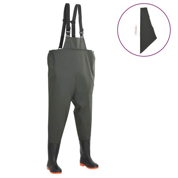 vidaXL Pantalon échassier avec bottes Vert Pointure 41