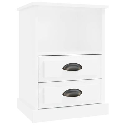 vidaXL Tables de chevet 2 pcs blanc brillant 43x36x60 cm