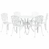 vidaXL Ensemble de salle &agrave; manger pour jardin 7 pcs Blanc Aluminium