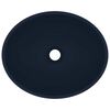 vidaXL Lavabo ovale de luxe Bleu fonc&eacute; mat 40x33 cm C&eacute;ramique