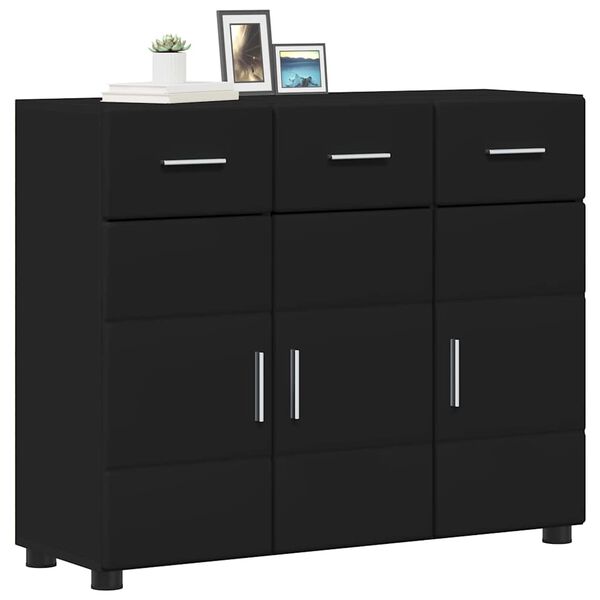 vidaXL Buffet FLORIN Noir 88,5 x 30,5 x 73 cm Bois d'ing&eacute;nierie
