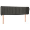 vidaXL T&ecirc;te de lit avec oreilles Gris fonc&eacute; 147x23x78/88 cm Velours