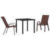 vidaXL Ensemble de salle &agrave; manger pour jardin 3 pc Marron et Noir