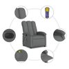 vidaXL Fauteuil inclinable de massage &eacute;lectrique gris fonc&eacute; tissu