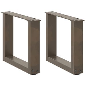 vidaXL Pieds de table basse en U, 2 pi&egrave;ces, acier naturel, 40 x (30-31) cm
