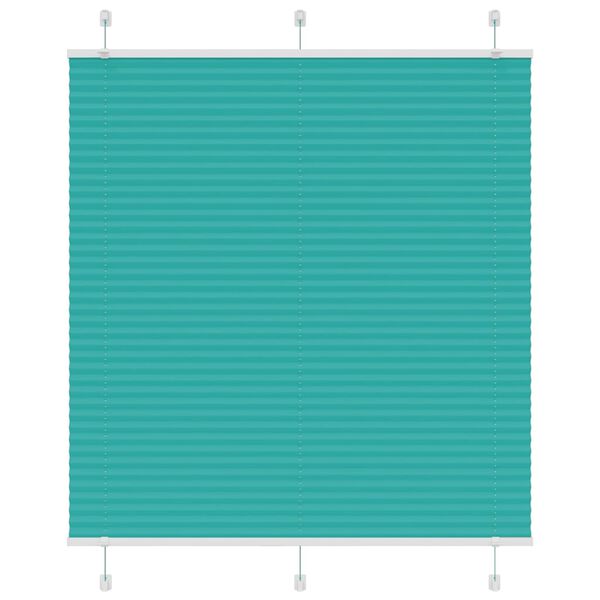 vidaXL Store pliss&eacute; vert p&eacute;trole 120x100cm largeur du tissu 119,4cm