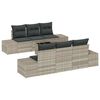 vidaXL Ensemble de canap&eacute; de jardin 7 pc Gris clair polyrotin
