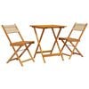 vidaXL Ensemble de bistro 3 pcs beige polypropyl&egrave;ne et bois massif