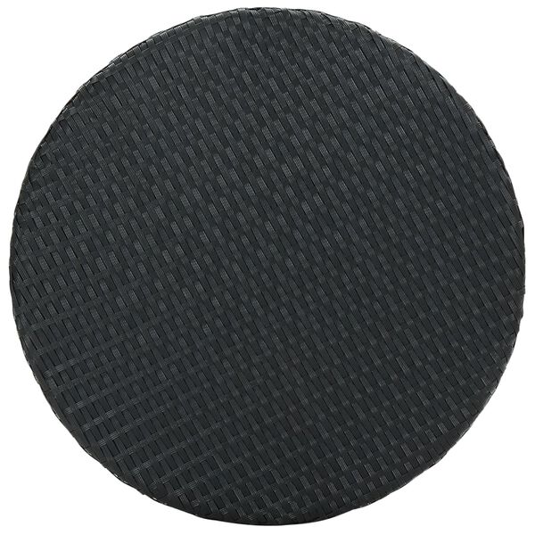 vidaXL Ensemble de bar de jardin 3 pcs et coussins Résine tressée Noir