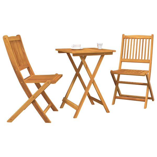 vidaXL Ensemble bistro de jardin 3 pcs Marron Bois d'Acacia Massif