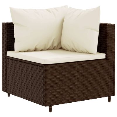 vidaXL Salon de jardin avec coussins 7 pcs marron résine tressée