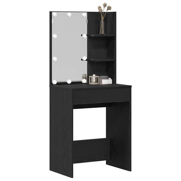 vidaXL Table de Toilette Ch&ecirc;ne noir 60 x 40 x 140 cm Bois d'ing&eacute;nierie