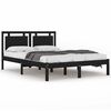 vidaXL Cadre de lit sans matelas noir 135x190 cm bois massif