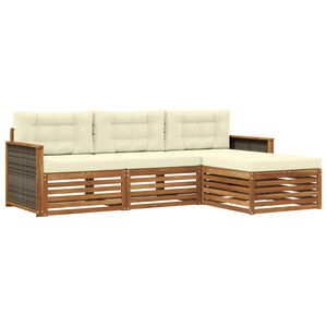 vidaXL Ensemble de canap&eacute;s d'ext&eacute;rieur avec coussin Naturel et Cr&egrave;me