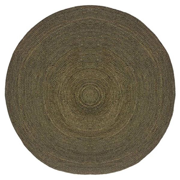 LABEL51 Tapis Jute Rond 180x180 cm XXL Vert arm&eacute;e