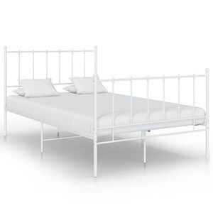 vidaXL Cadre de lit sans matelas blanc m&eacute;tal 120x200 cm