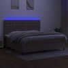 vidaXL Sommier &agrave; lattes de lit et matelas et LED Taupe 200x200cm Tissu