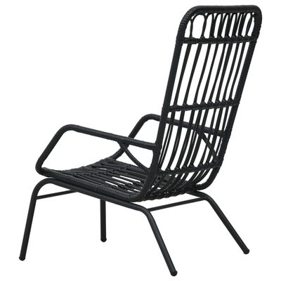 vidaXL Chaise de jardin Résine tressée Noir