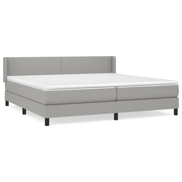 vidaXL Sommier &agrave; lattes de lit avec matelas Gris clair 200x200cm Tissu