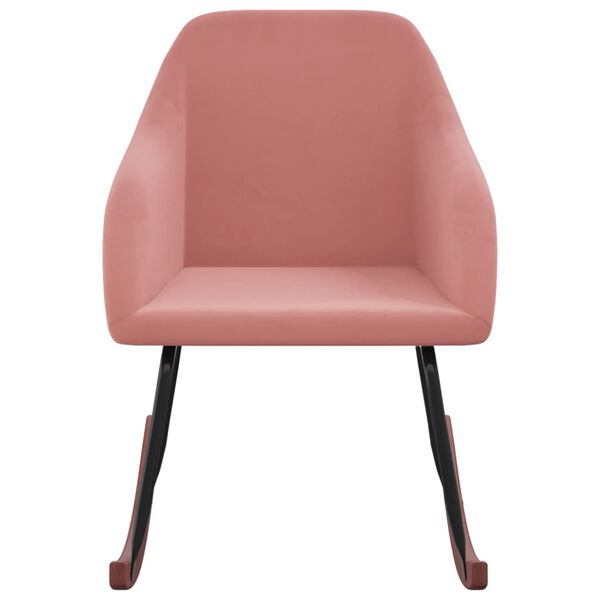 vidaXL Chaise &agrave; bascule Rose Velours
