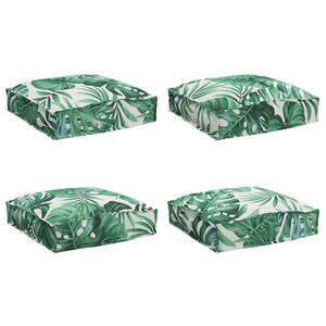 vidaXL Coussin 4 pc Tissu Oxford Motif feuille 40 x 40 x 8 cm