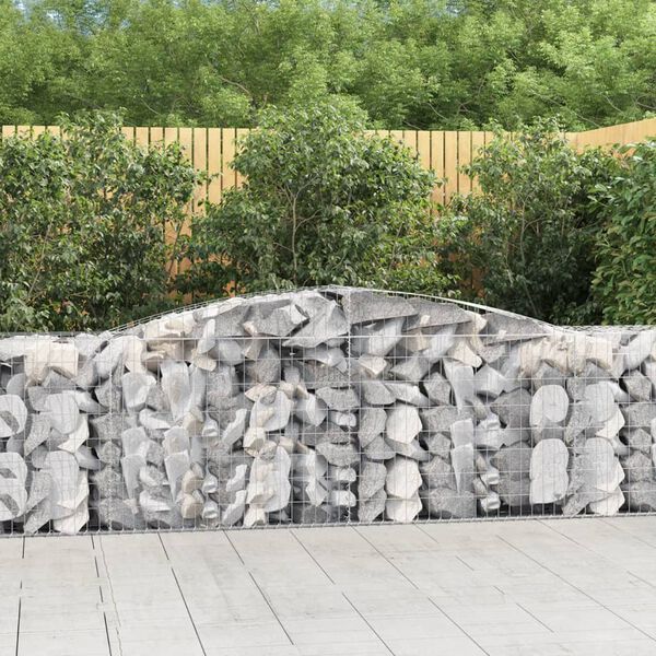 vidaXL Paniers à gabions arqués 15 pcs 400x50x80/100 cm Fer galvanisé