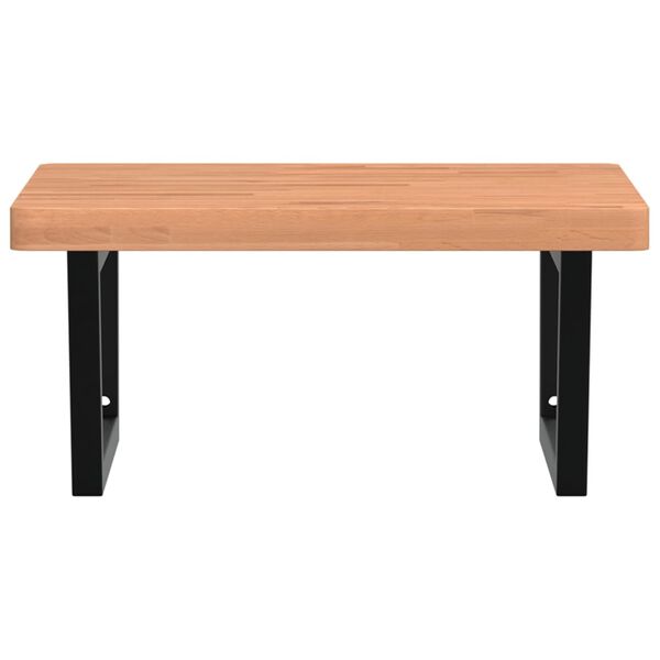 vidaXL &Eacute;tag&egrave;re de vasque murale acier et bois massif de h&ecirc;tre