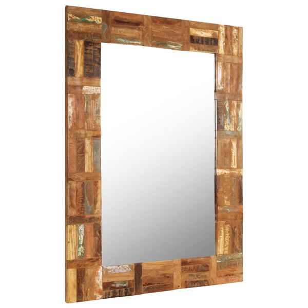 vidaXL Miroir mural Bois de r&eacute;cup&eacute;ration massif 60 x 90 cm