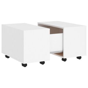 vidaXL Table basse blanc 60x60x38 cm bois d'ing&eacute;nierie