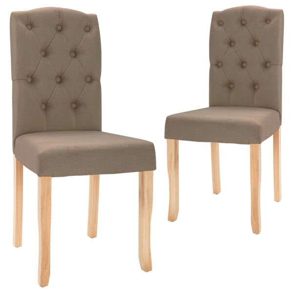 vidaXL Chaises &agrave; manger lot de 2 taupe tissu