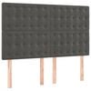 vidaXL T&ecirc;te de lit Gris fonc&eacute; 144 x 5 x 118/128 cm Velours