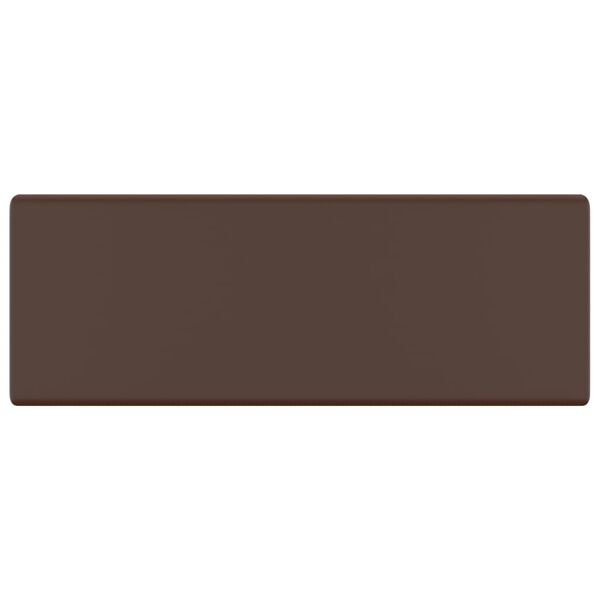 vidaXL Lavabo carr&eacute; &agrave; trop-plein Marron fonc&eacute; mat 41x41 cm C&eacute;ramique