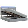 vidaXL Lit de rangement LED avec matelas Gris clair 180 x 200 cm Tissu