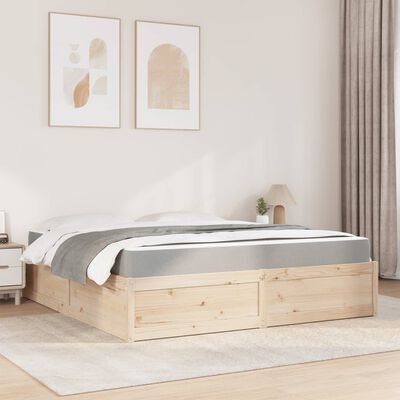 vidaXL Lit avec matelas 180x200 cm bois massif de pin