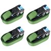vidaXL Sangles d&rsquo;arrimage &agrave; cliquet 4 pcs 800 daN 6 m Vert