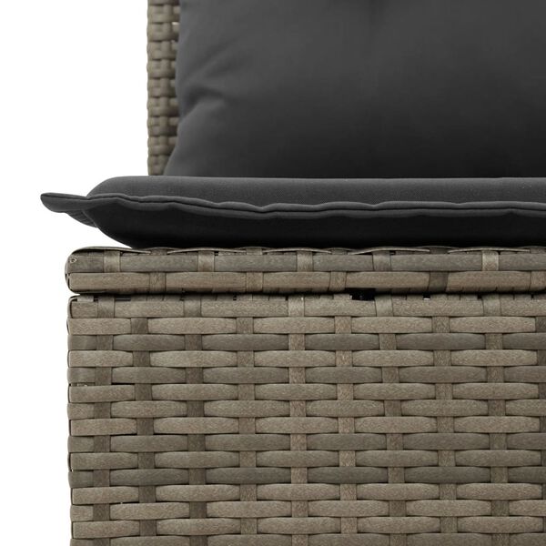 vidaXL Salon de jardin 6 pcs avec coussins gris r&eacute;sine tress&eacute;e