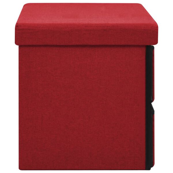 vidaXL Banc de rangement pliable Bordeaux 76x38x38 cm Faux lin