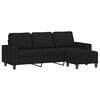 vidaXL Canap&eacute; 3 places avec repose-pieds Noir 180 cm Tissu microfibre