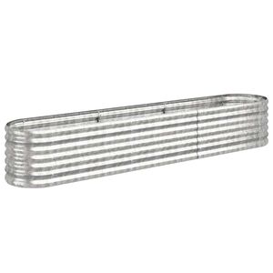 vidaXL Lit sur&eacute;lev&eacute; de jardin Acier galvanis&eacute; Argent&eacute;