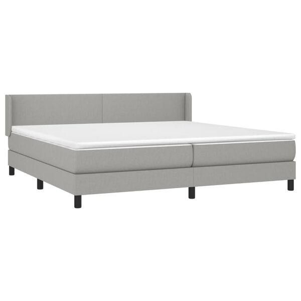 vidaXL Sommier &agrave; lattes de lit avec matelas Gris clair 200x200cm Tissu