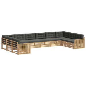 vidaXL Ensembles de canap&eacute;s 10 pc Blanc et anthracite Polyester