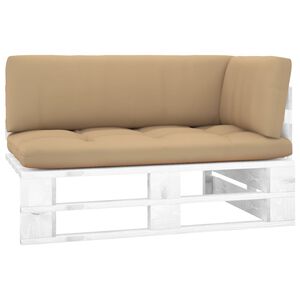 vidaXL Canap&eacute; d'angle palette de jardin Bois de pin impr&eacute;gn&eacute; de blanc