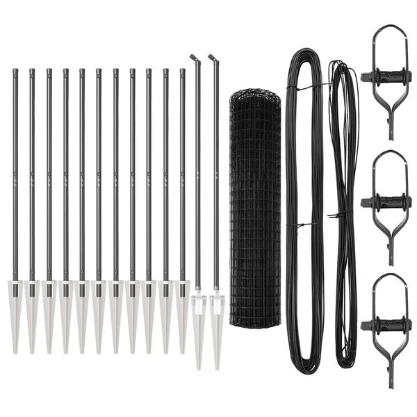 vidaXL Cl&ocirc;ture avec poteau Gris 1,2 x 25 m Acier et PVC